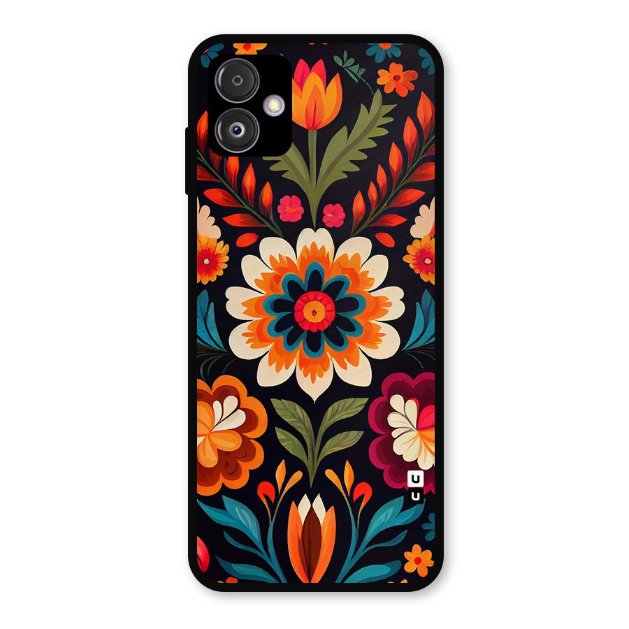 Colorful Mexican Floral Pattern Metal Back Case for Galaxy F14