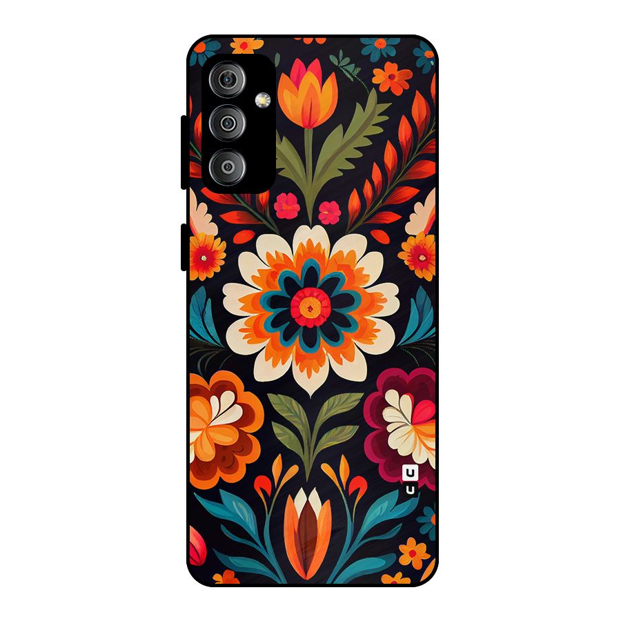 Colorful Mexican Floral Pattern Metal Back Case for Galaxy F23