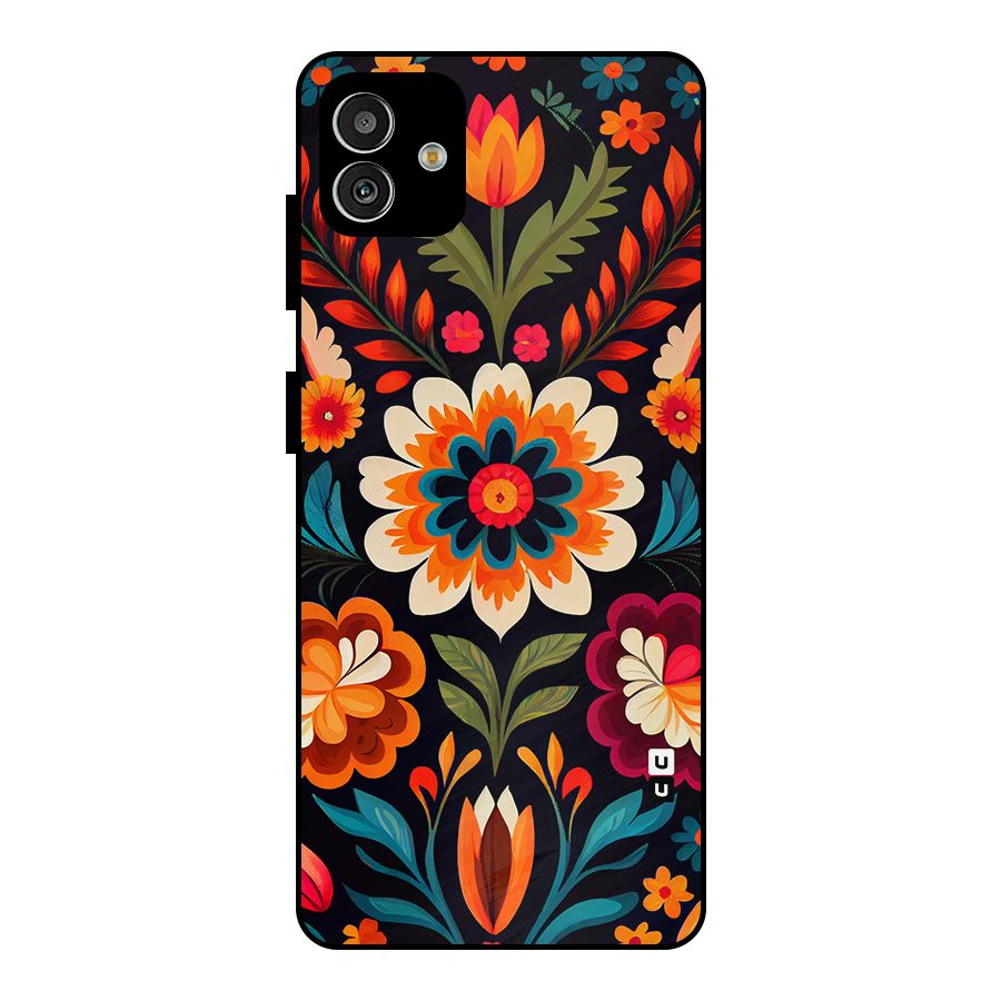 Colorful Mexican Floral Pattern Metal Back Case for Galaxy M13 5G