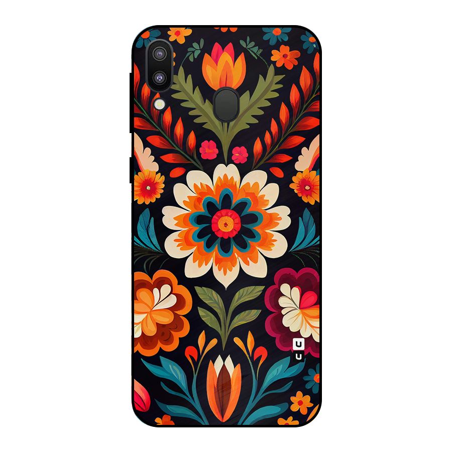 Colorful Mexican Floral Pattern Metal Back Case for Galaxy M20