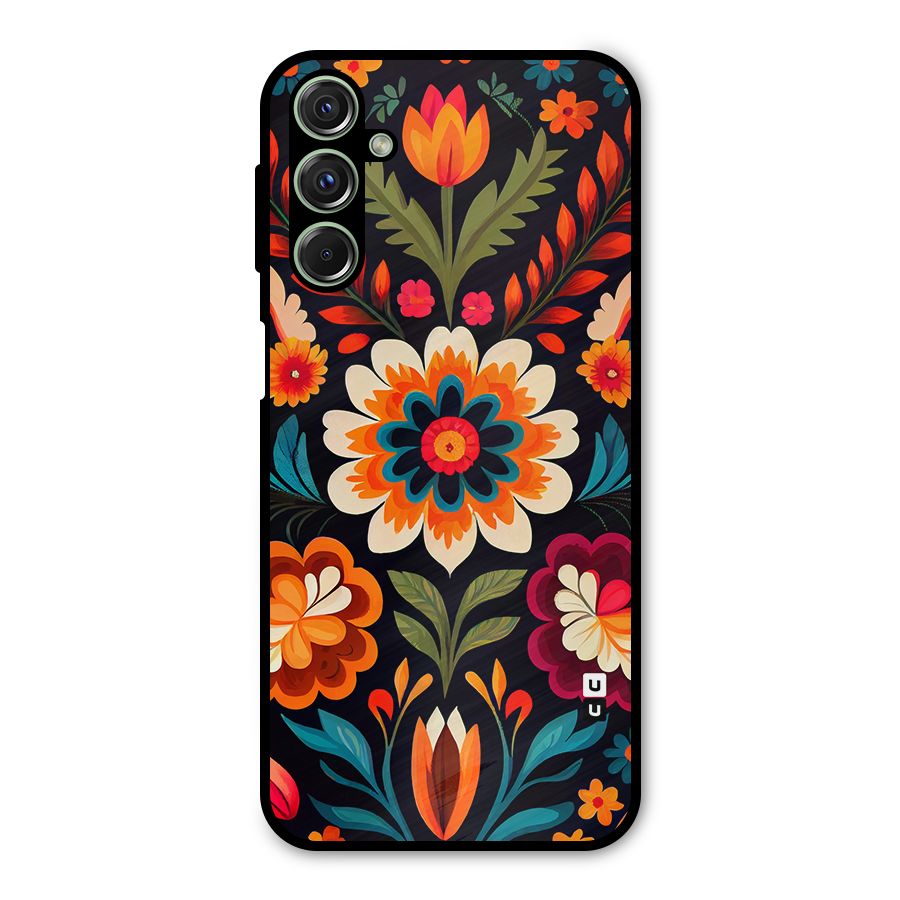 Colorful Mexican Floral Pattern Metal Back Case for Galaxy M34