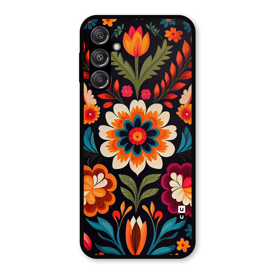 Colorful Mexican Floral Pattern Metal Back Case for Galaxy M34 5G