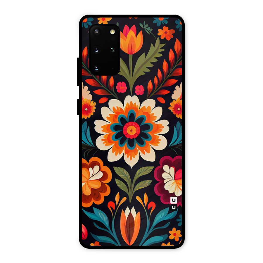 Colorful Mexican Floral Pattern Metal Back Case for Galaxy S20 Plus