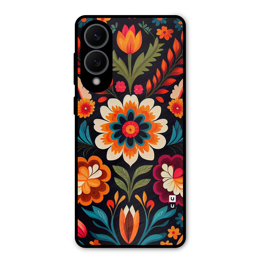 Colorful Mexican Floral Pattern Metal Back Case for Galaxy S25 Edge