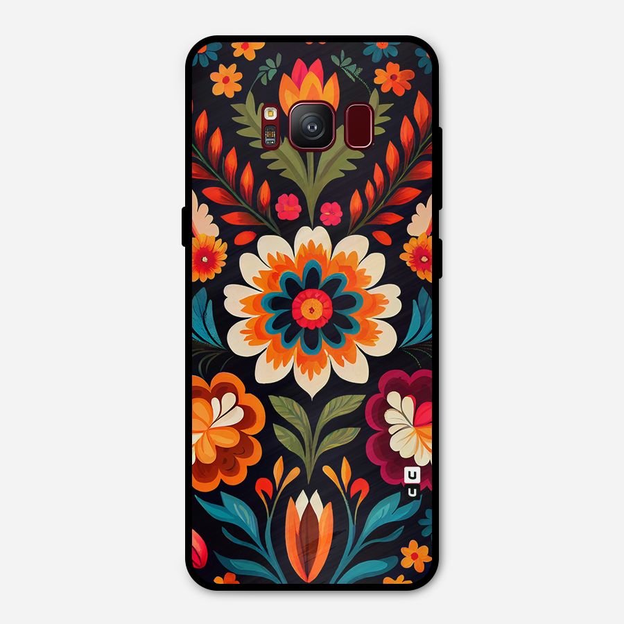 Colorful Mexican Floral Pattern Metal Back Case for Galaxy S8