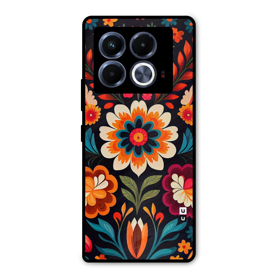 Colorful Mexican Floral Pattern Metal Back Case for Infinix Note 40 5G