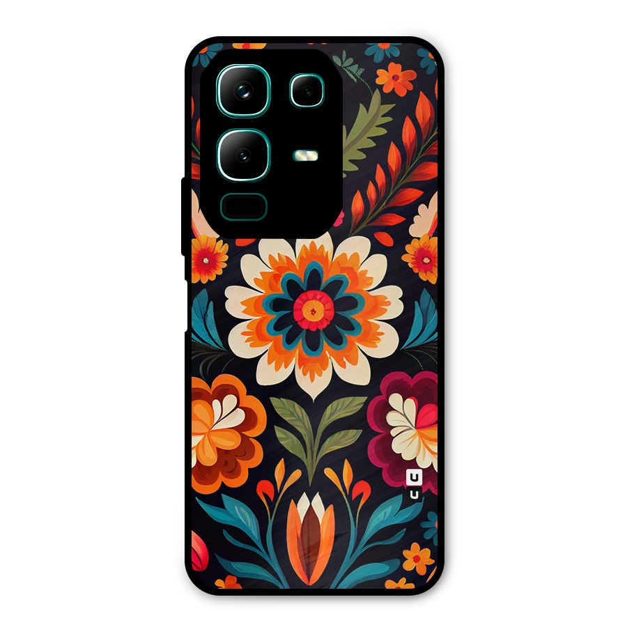 Colorful Mexican Floral Pattern Metal Back Case for Infinix Note 50x