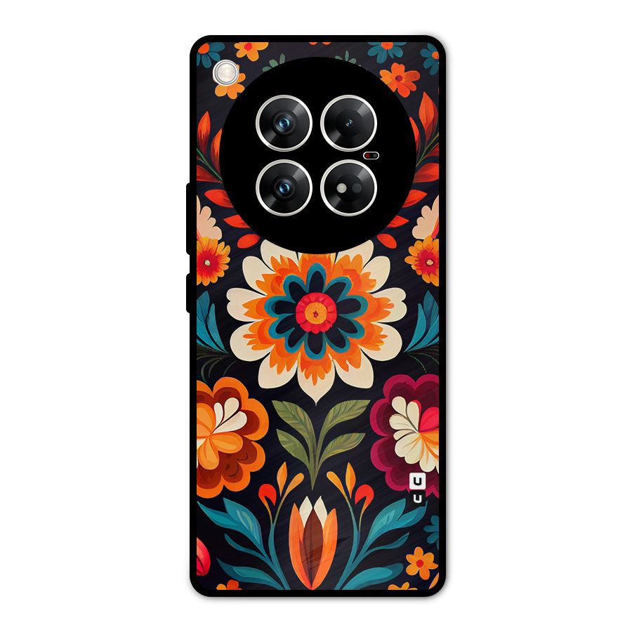 Colorful Mexican Floral Pattern Metal Back Case for Infinix Zero 40 5G