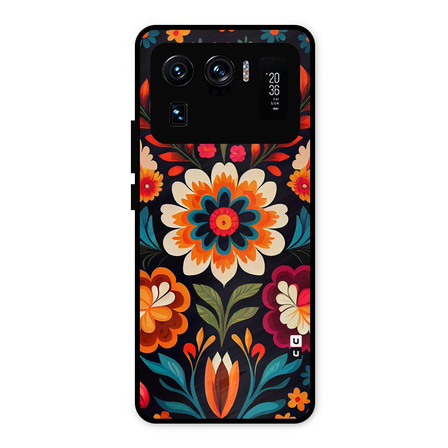 Colorful Mexican Floral Pattern Metal Back Case for Mi 11 Ultra