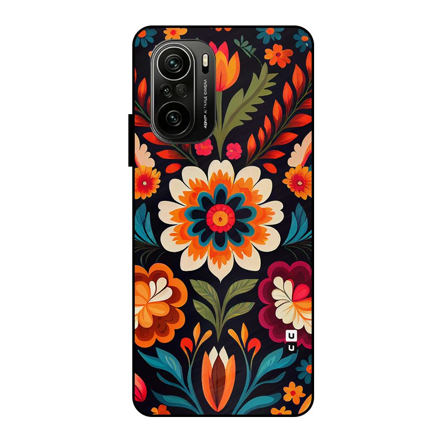Colorful Mexican Floral Pattern Metal Back Case for Mi 11x