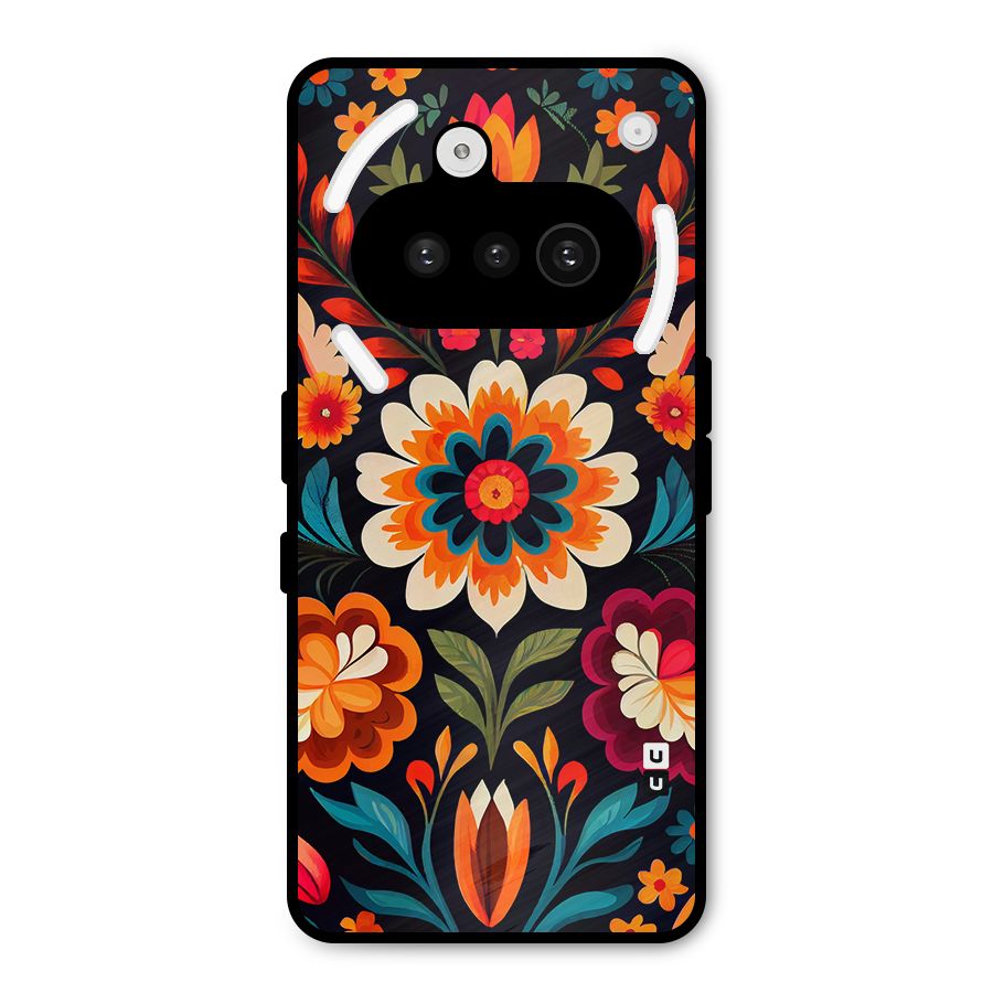 Colorful Mexican Floral Pattern Metal Back Case for Nothing Phone 3a