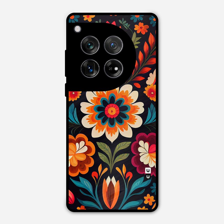 Colorful Mexican Floral Pattern Metal Back Case for OnePlus 12