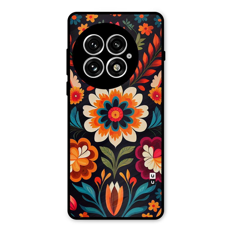 Colorful Mexican Floral Pattern Metal Back Case for OnePlus 13