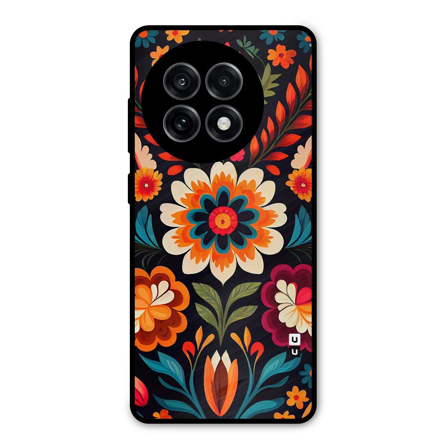 Colorful Mexican Floral Pattern Metal Back Case for OnePlus 13R