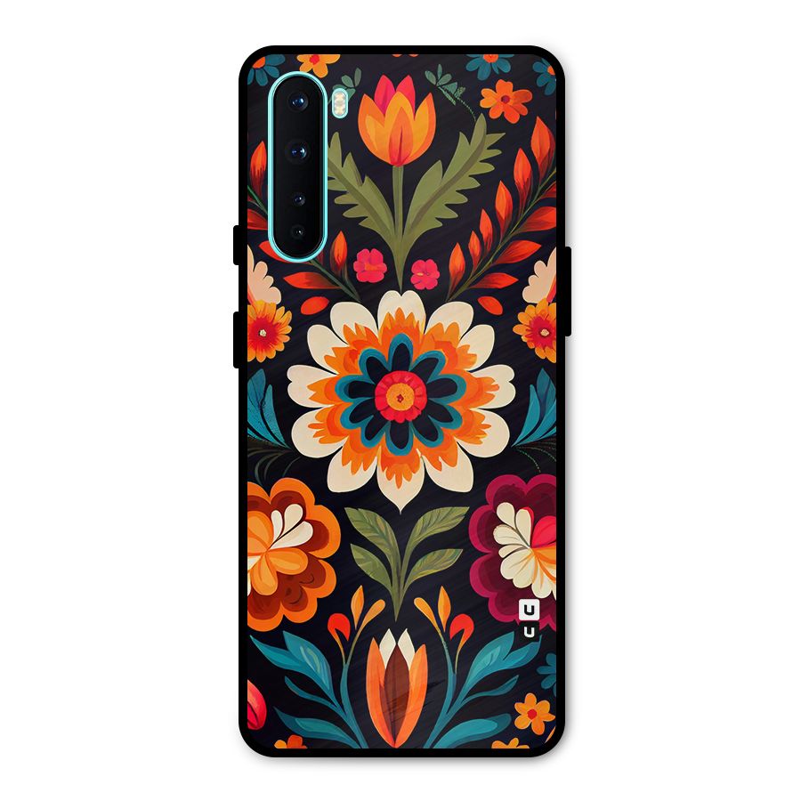 Colorful Mexican Floral Pattern Metal Back Case for OnePlus Nord