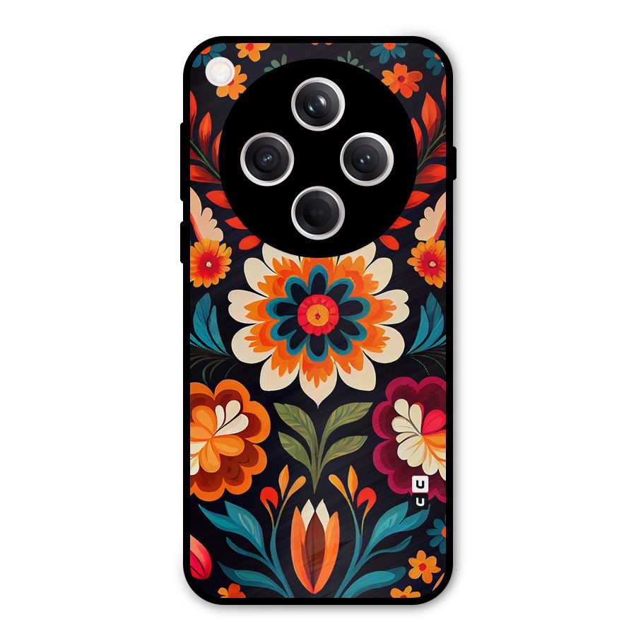 Colorful Mexican Floral Pattern Metal Back Case for Oppo Find X8