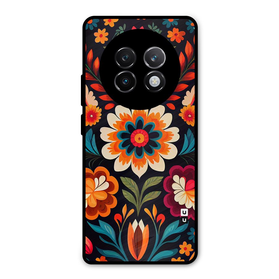 Colorful Mexican Floral Pattern Metal Back Case for Realme 13 Plus