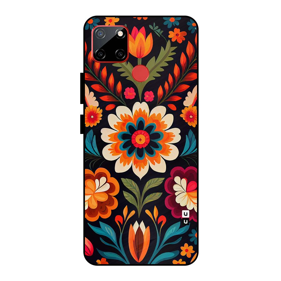 Colorful Mexican Floral Pattern Metal Back Case for Realme C12
