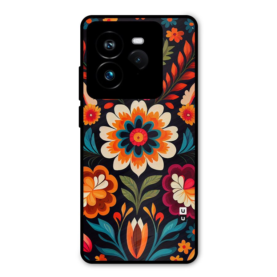 Colorful Mexican Floral Pattern Metal Back Case for Realme GT 7 Pro