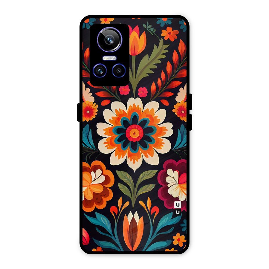 Colorful Mexican Floral Pattern Metal Back Case for Realme GT Neo 3