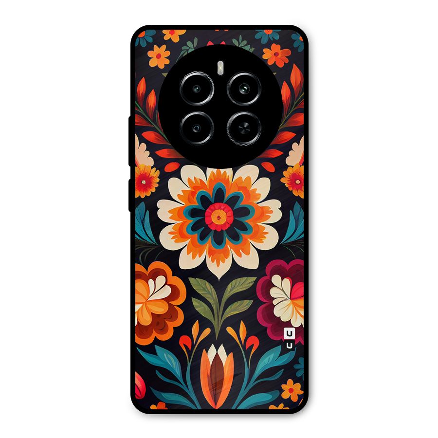 Colorful Mexican Floral Pattern Metal Back Case for Realme P1