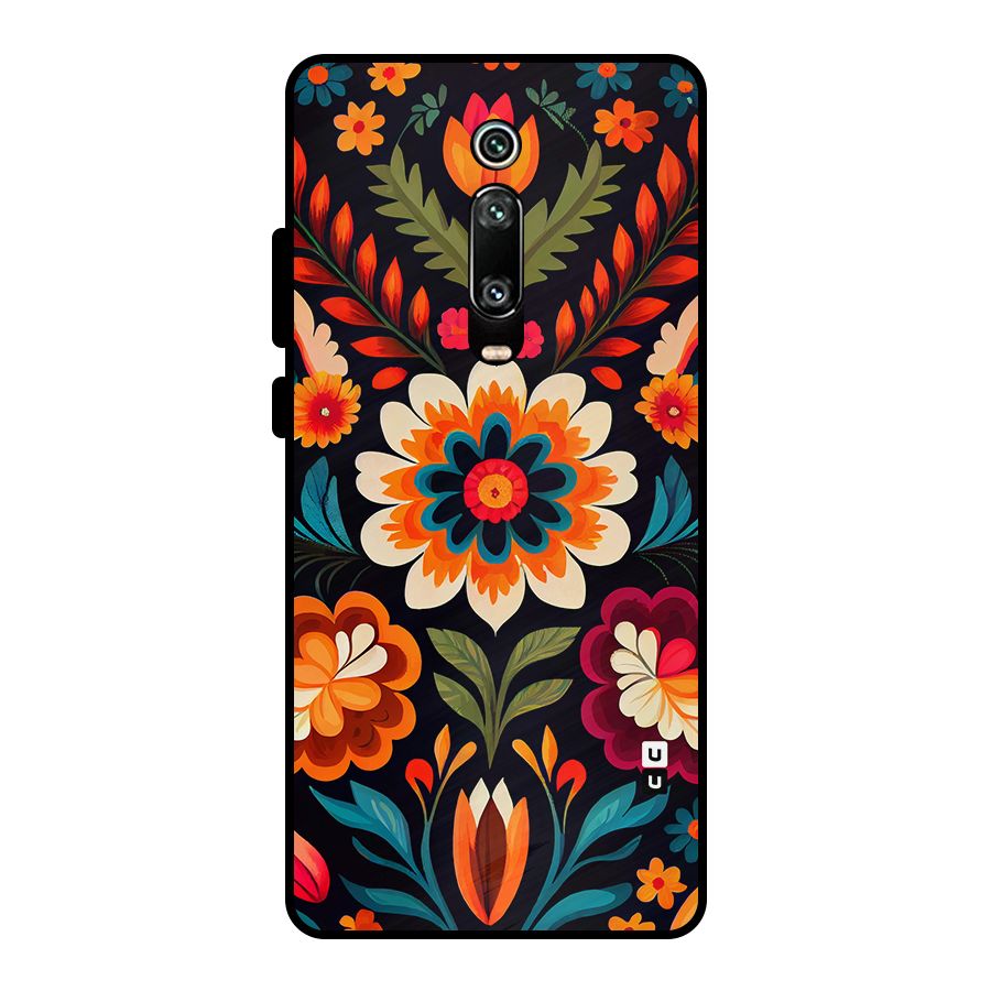 Colorful Mexican Floral Pattern Metal Back Case for Redmi K20 Pro