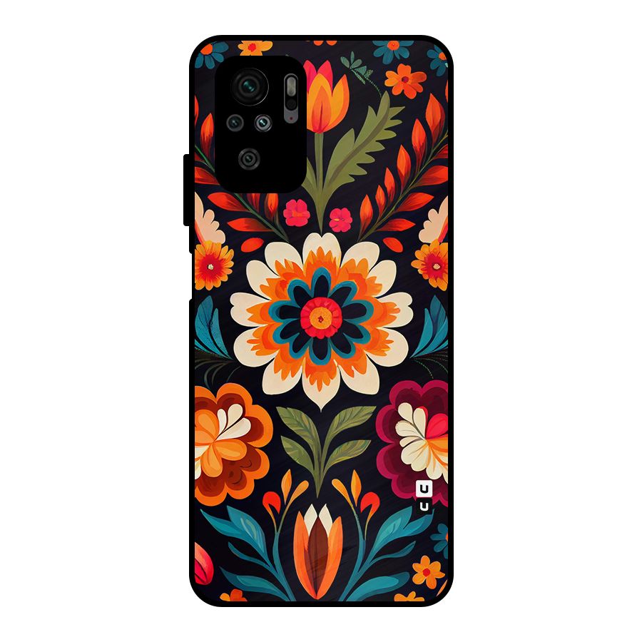 Colorful Mexican Floral Pattern Metal Back Case for Redmi Note 10S