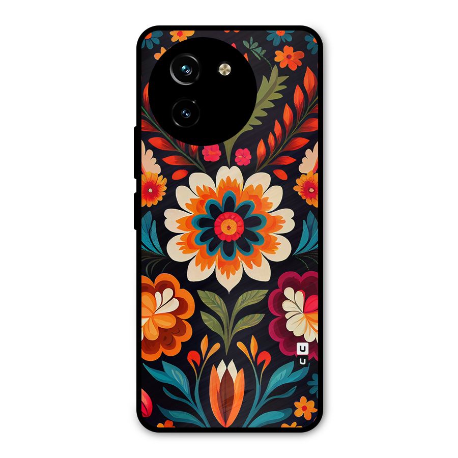 Colorful Mexican Floral Pattern Metal Back Case for Vivo T3x