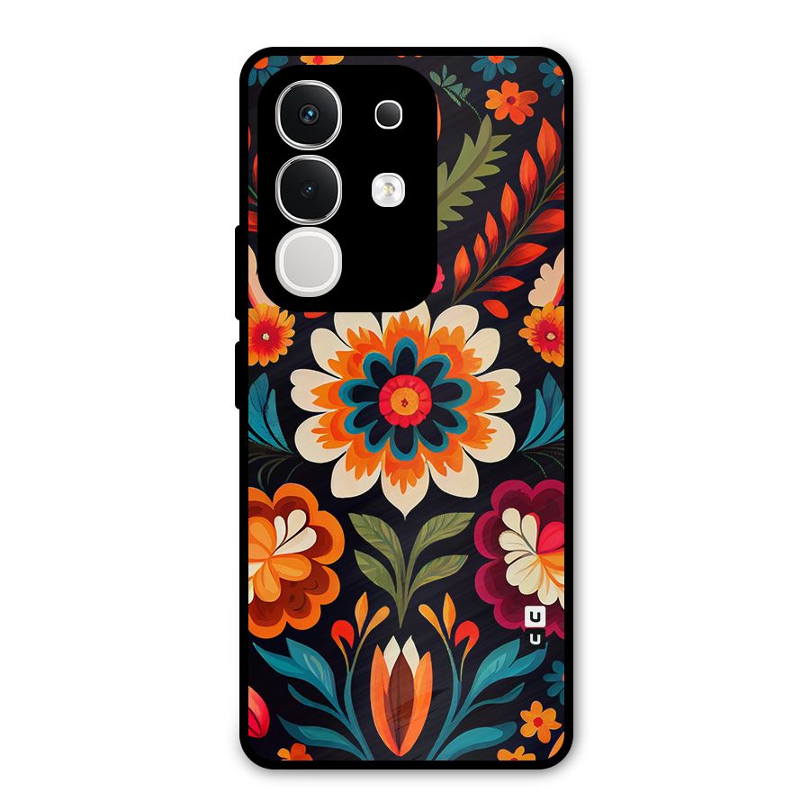 Colorful Mexican Floral Pattern Metal Back Case for Vivo T4x