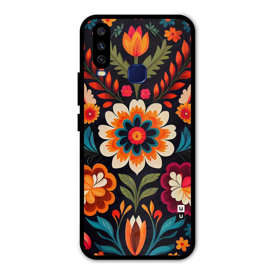 Colorful Mexican Floral Pattern Metal Back Case for Vivo Y15