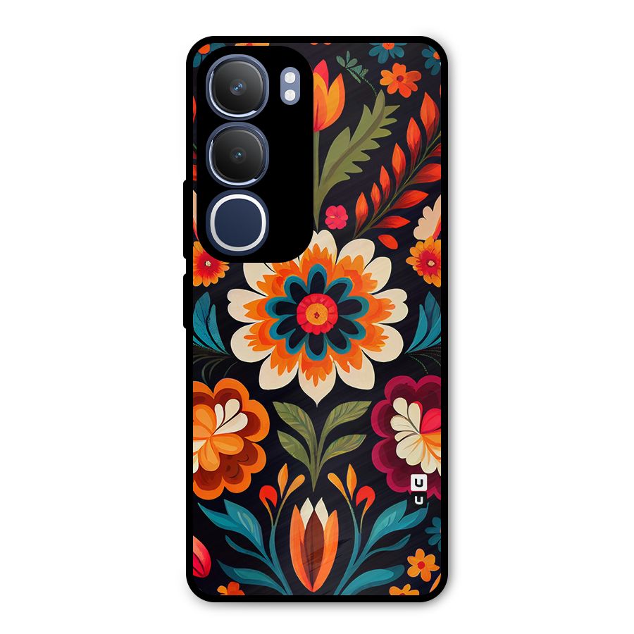 Colorful Mexican Floral Pattern Metal Back Case for Vivo Y29