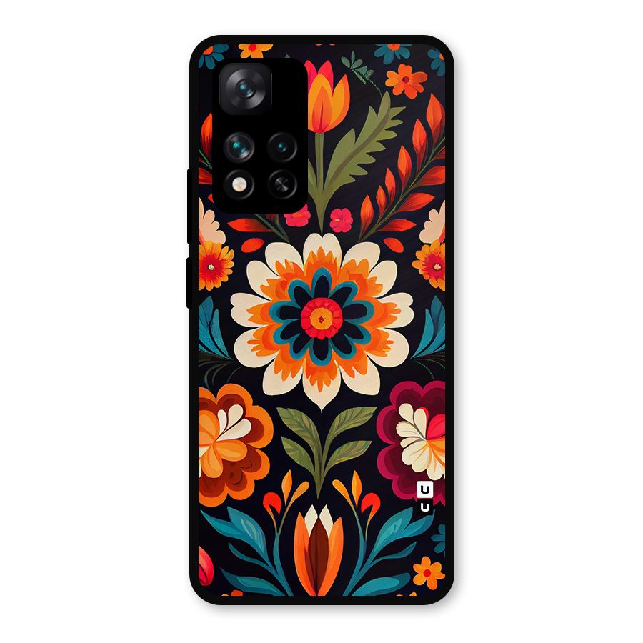 Colorful Mexican Floral Pattern Metal Back Case for Xiaomi 11i Hypercharge 5G