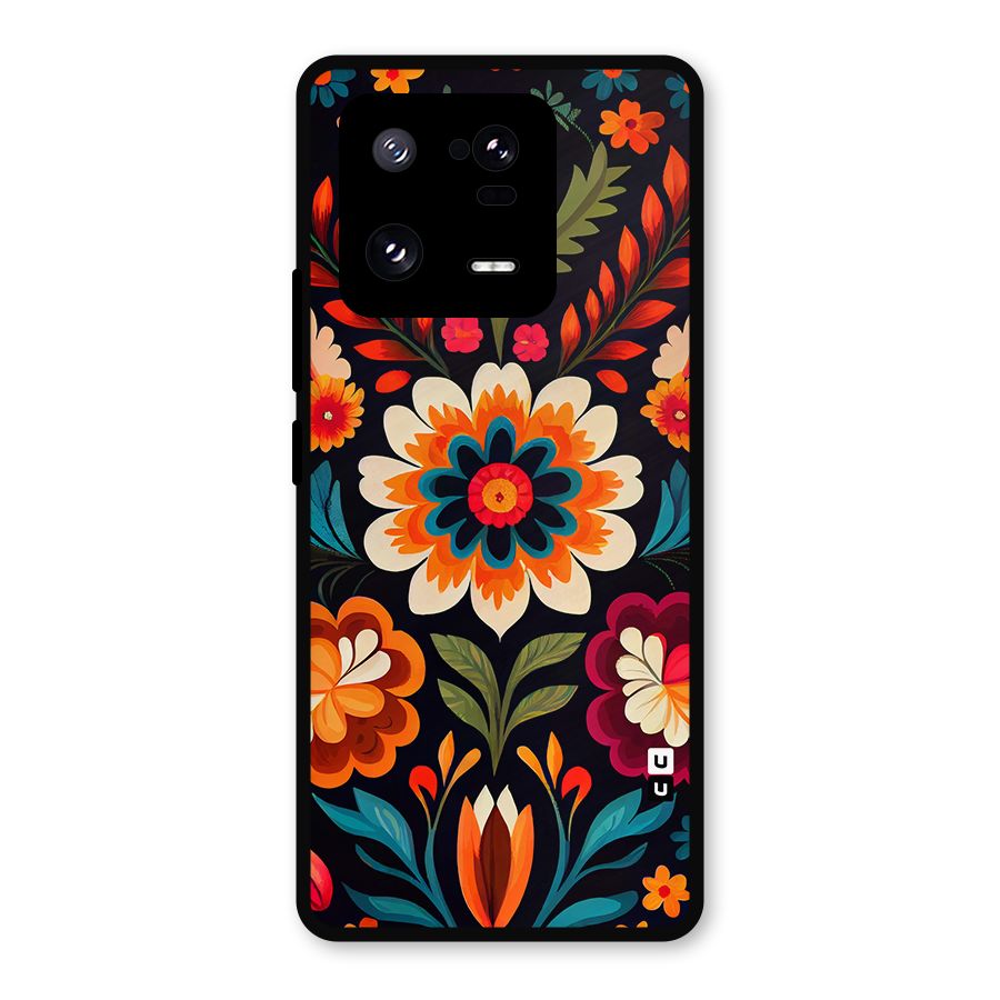 Colorful Mexican Floral Pattern Metal Back Case for Xiaomi 13 Pro