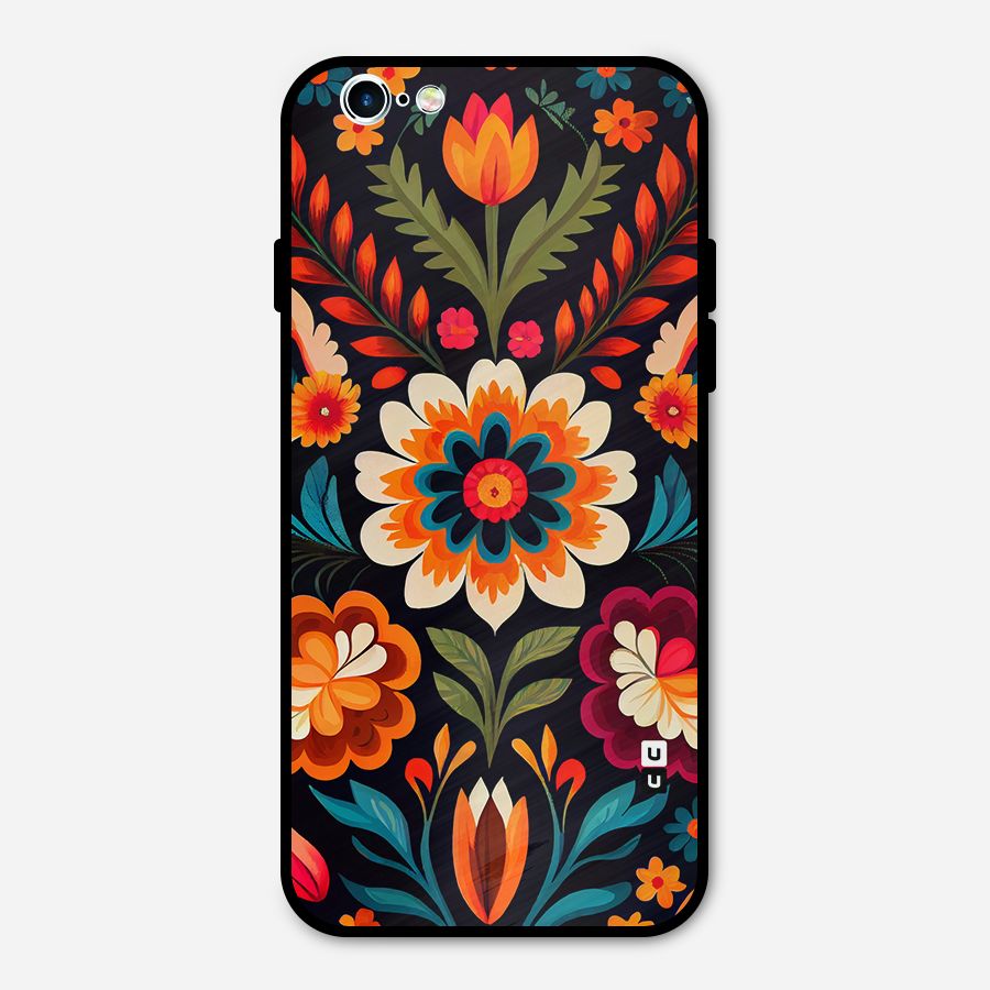 Colorful Mexican Floral Pattern Metal Back Case for iPhone 6 6s