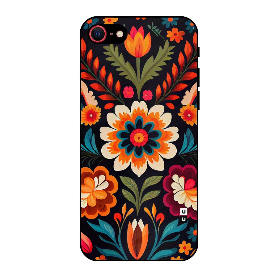 Colorful Mexican Floral Pattern Metal Back Case for iPhone 7