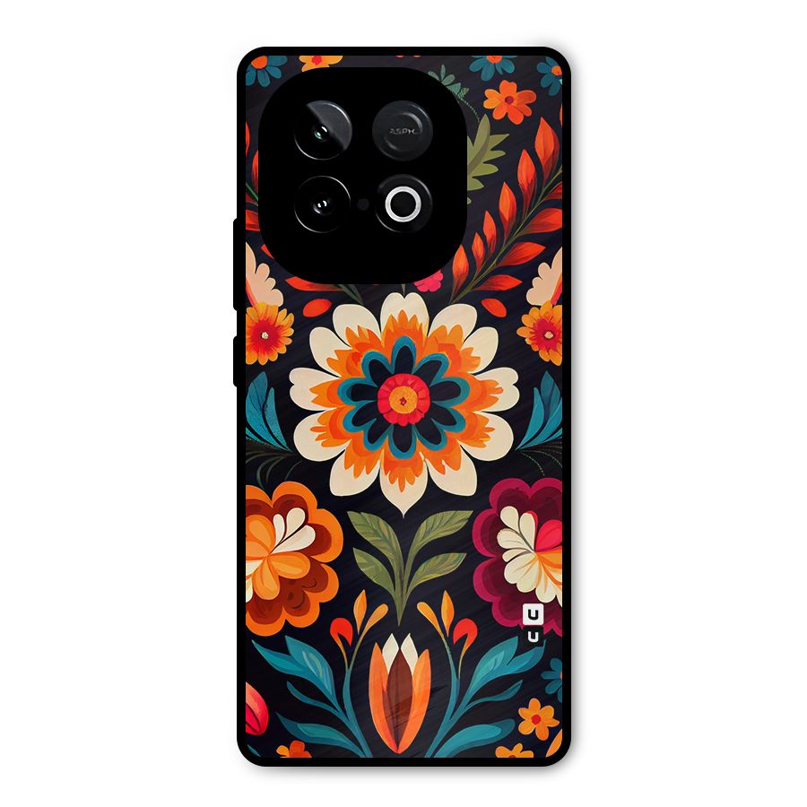 Colorful Mexican Floral Pattern Metal Back Case for iQOO Neo 10