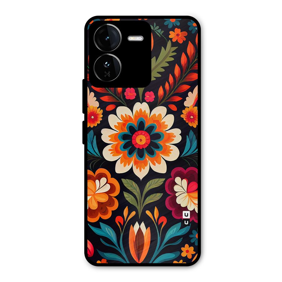 Colorful Mexican Floral Pattern Metal Back Case for iQOO Z9