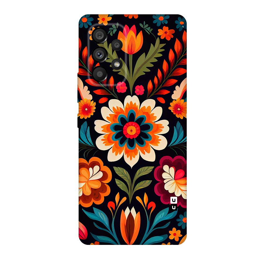Colorful Mexican Floral Pattern Original Polycarbonate Back Case for Galaxy A53 5G