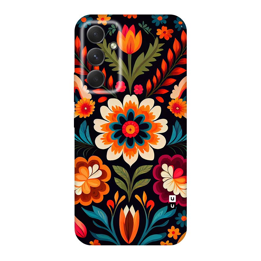 Colorful Mexican Floral Pattern Original Polycarbonate Back Case for Galaxy A54