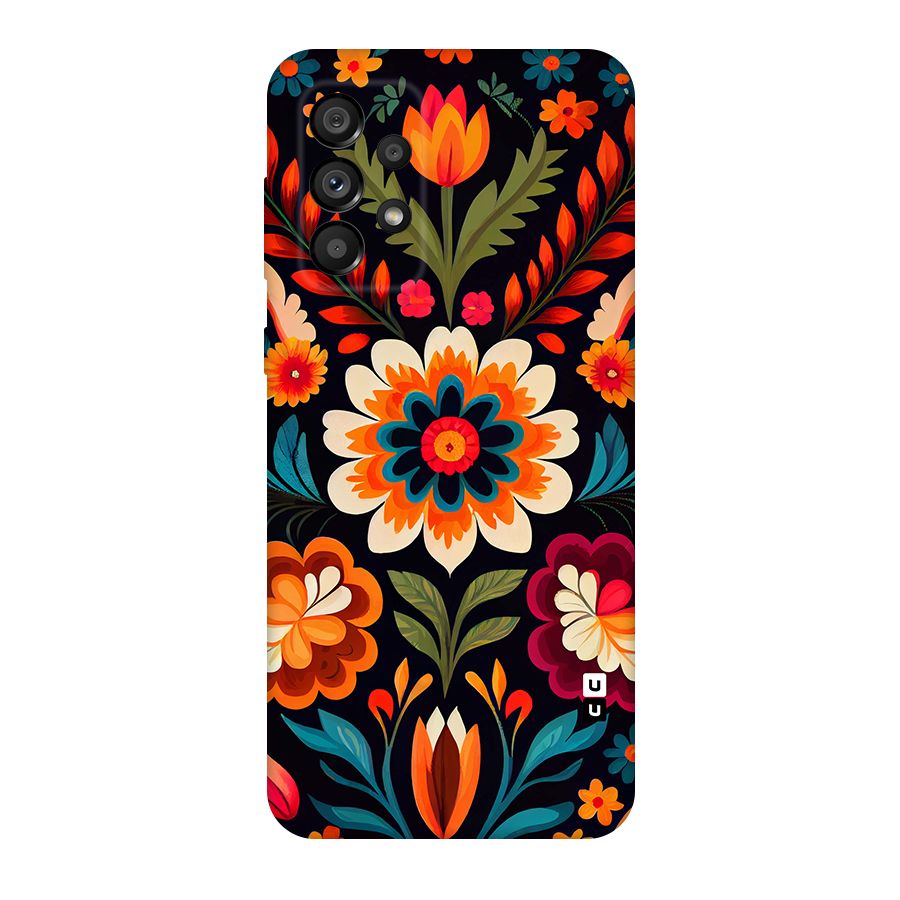 Colorful Mexican Floral Pattern Original Polycarbonate Back Case for Galaxy A73 5G