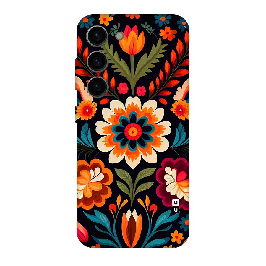 Colorful Mexican Floral Pattern Original Polycarbonate Back Case for Galaxy S23