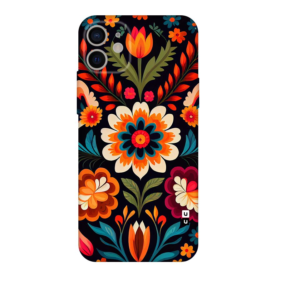 Colorful Mexican Floral Pattern Original Polycarbonate Back Case for iPhone 11