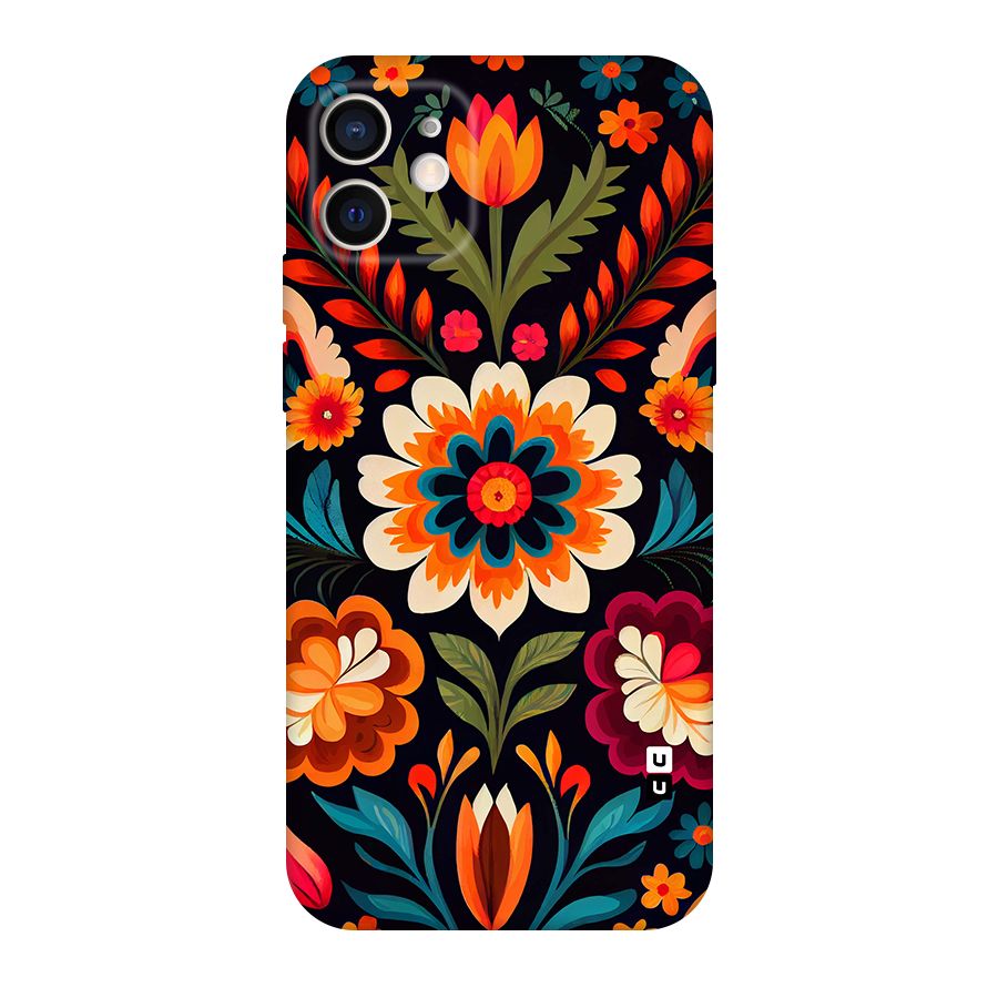 Colorful Mexican Floral Pattern Original Polycarbonate Back Case for iPhone 12