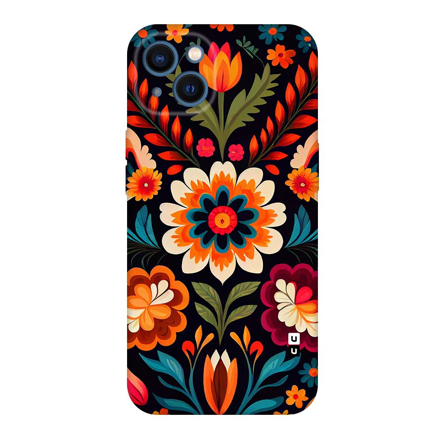 Colorful Mexican Floral Pattern Original Polycarbonate Back Case for iPhone 13