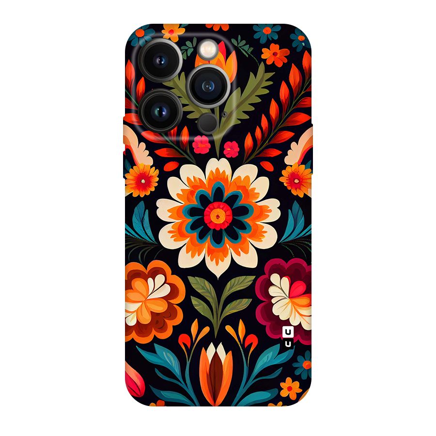 Colorful Mexican Floral Pattern Original Polycarbonate Back Case for iPhone 14 Pro