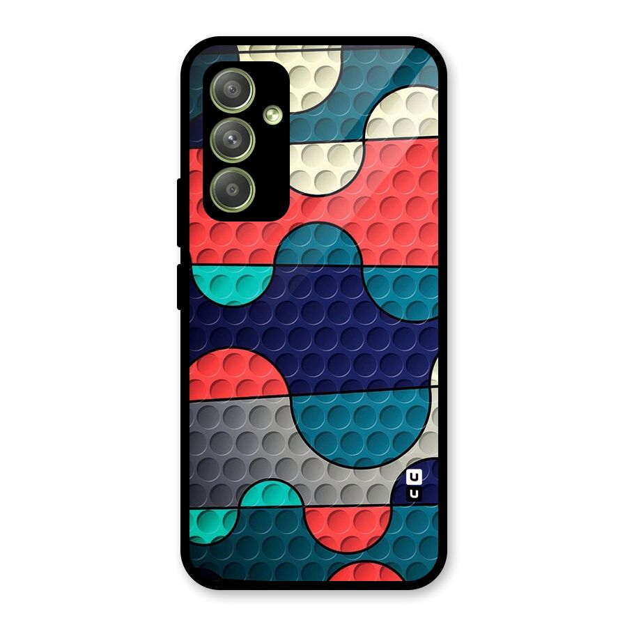 Colorful Puzzle Design Glass Back Case for Galaxy A54