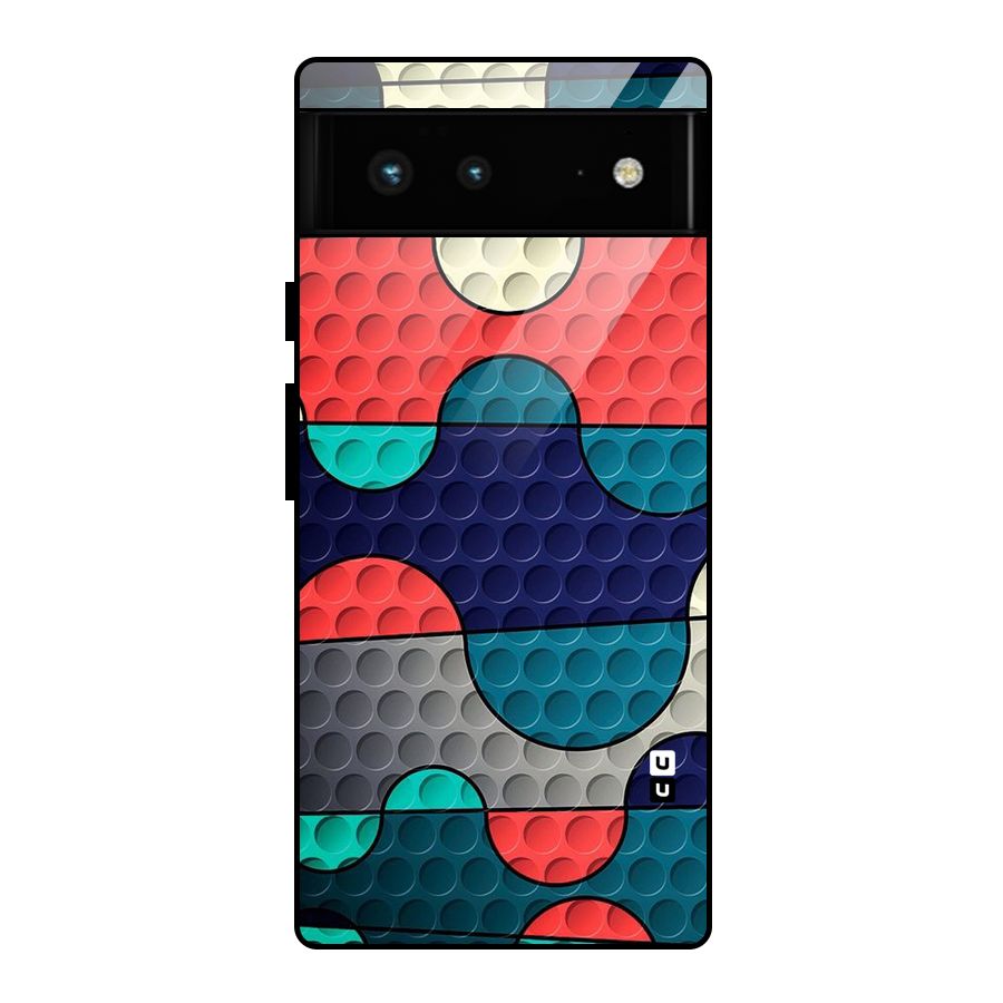 Colorful Puzzle Design Glass Back Case for Google Pixel 6