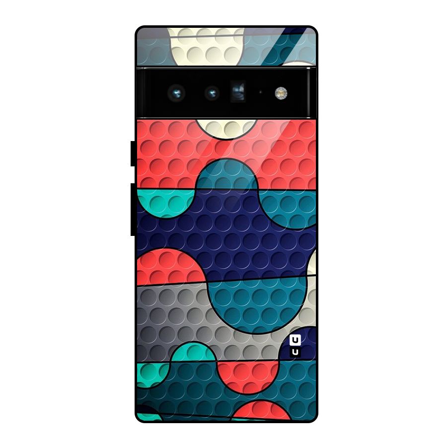 Colorful Puzzle Design Glass Back Case for Google Pixel 6 Pro