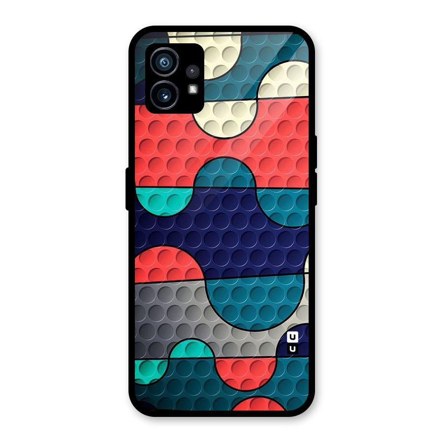 Colorful Puzzle Design Glass Back Case for Nothing Phone 1