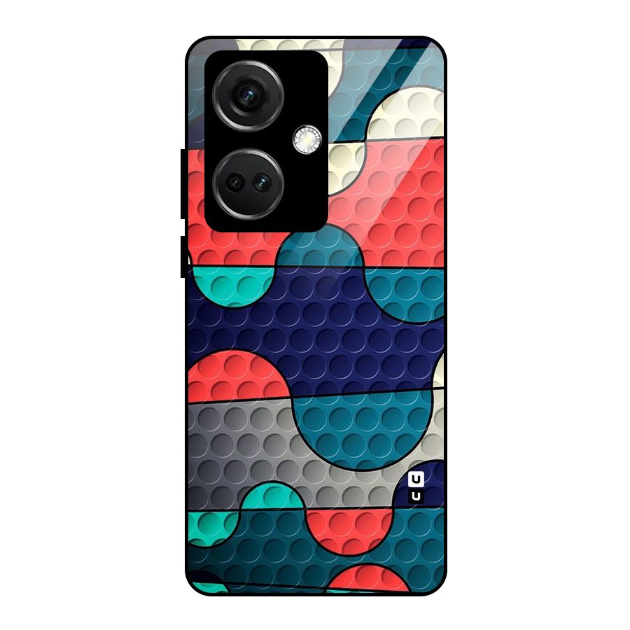 Colorful Puzzle Design Glass Back Case for OnePlus Nord CE 3 5G
